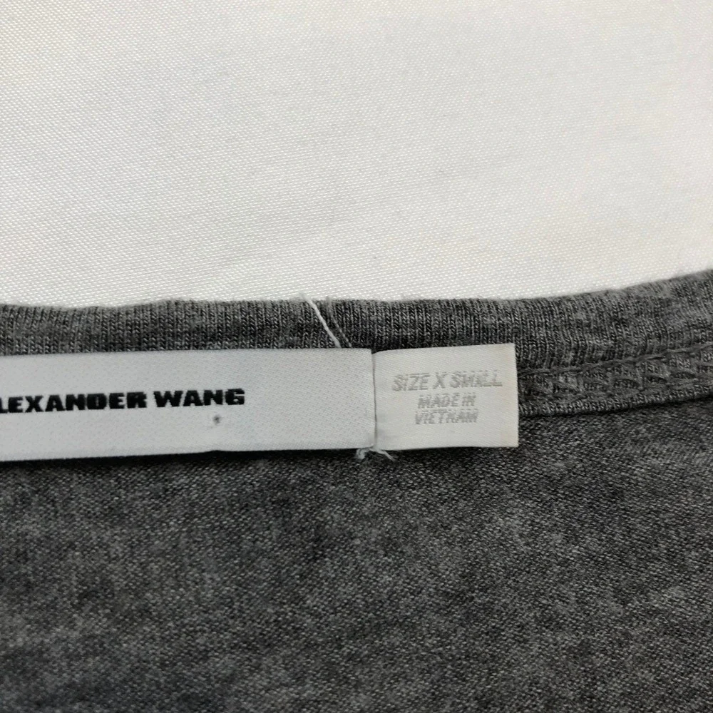 T by Alexander Wang Womens Gray Short Sleeve Pocket V-Neck‎ T-Shirt Size XS